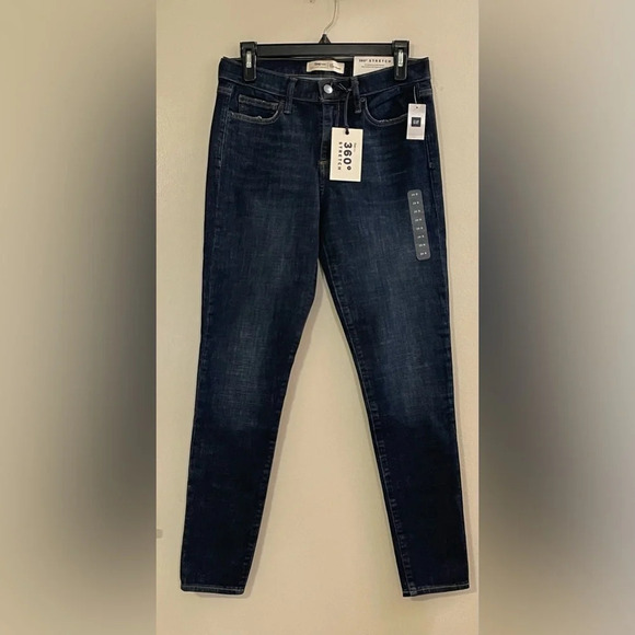 GAP‎ Mid Rise True Skinny Jeans in Dark Indigo - Picture 3 of 7